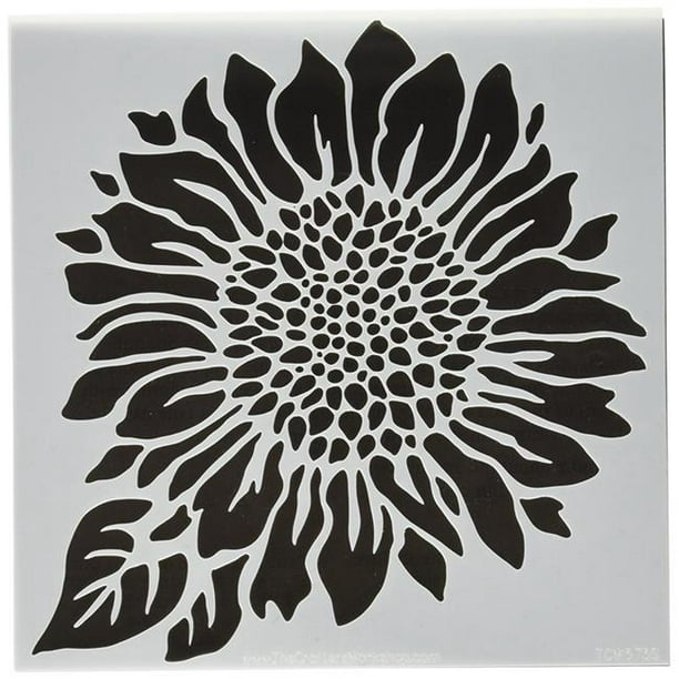 6 x 6 in. Joyful Sunflower Stencil Templates