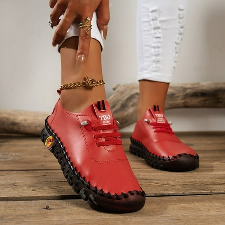 

TUOBKE Luxury Design Soft Sole Flat Round Toe Loafers Shoes Lightweight Comfortable Breathable Skate Shoes Mama Shoes