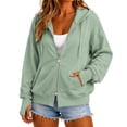 thumbnail image 2 of Certgust Fall Outfits Under $10 Hot Sales Womens Zip Up Hoodies Long Sleeve Hooded Sweatshirt Women Fashion Zipper Fall Light Jackets with Pocket, 2 of 9