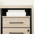 thumbnail image 2 of South Shore Furniture Kozack Computer Desk with Power Bar, Soft Elm and Matte Black, 2 of 5