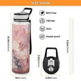 thumbnail image 3 of Marble Pink 32oz Water Bottles with Straw Tritan Leakproof Sports Bottle BPA Free Clear for Fitness Gym Swimming Cycling, 3 of 7