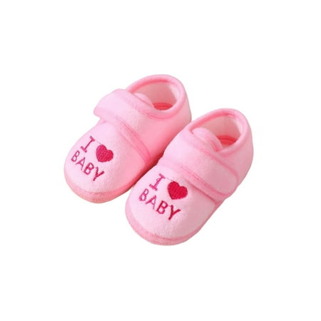 

Rotosw Newborn Flats Soft Sole First Walkers Shoes Prewalker Crib Shoe Breathable Magic Tape Sneakers Indoor&Outdoor Lightweight Moccasins Slippers Pink 4.5C