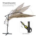 thumbnail image 4 of Sonerlic 10ft Outdoor Patio Hanging Offset Umbrella with Steel Frame for Yard,Poolside and Deck,Taupe, 4 of 7