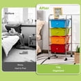 thumbnail image 6 of Giantex 4-Drawer Rolling Storage Cart, Utility Cart w/Lockable Casters & Metal Frame, Mobile Storage Organizer, Trolley Cart for Office School, Multicolor, 6 of 10