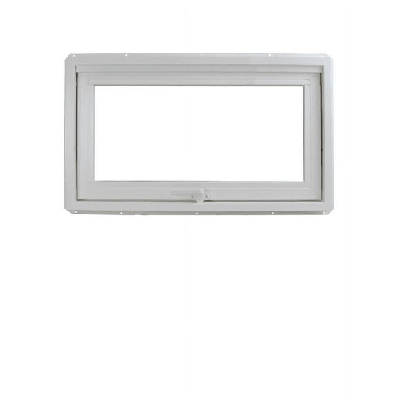 Shed Windows and More 36" x 16" Inward Opening Awning Window Tempered Low-E Glass White Vinyl Frame Casement Window