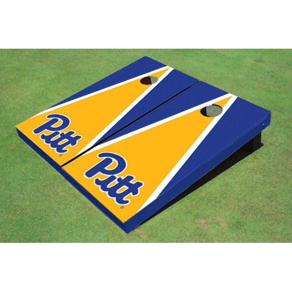 University of Pittsburgh Yellow And Royal Matching Triangle Cornhole Boards