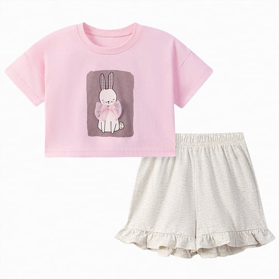 Ccpelsie Toddler Girl Clothes Sets Ruffle Top Floral Shorts Cute Toddler Girls Summer Outfits 2Pcs Clothing Set(Pink,2-3 Years)