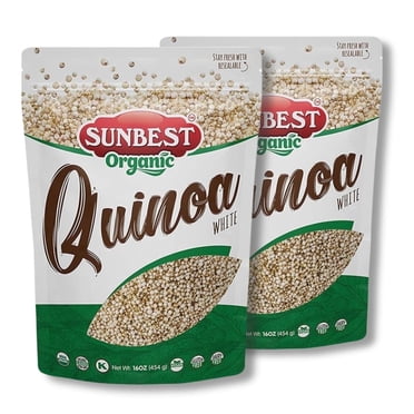 Organic White Quinoa – 2 Pack (16oz ea) by Sunbest Organic – USDA Organic Seeds