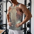 thumbnail image 5 of KLL Elephant in Smoke Print Men's Muscle Gym Workout Stringer Tank Tops Bodybuilding Fitness T-Shirts Tank Tops Men-Medium, 5 of 7