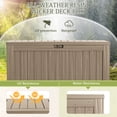 thumbnail image 2 of Homall 120 Gallon Outdoor Patio Box Deck Plastic Resin Storage Box Backyard, Light Brown, 2 of 7