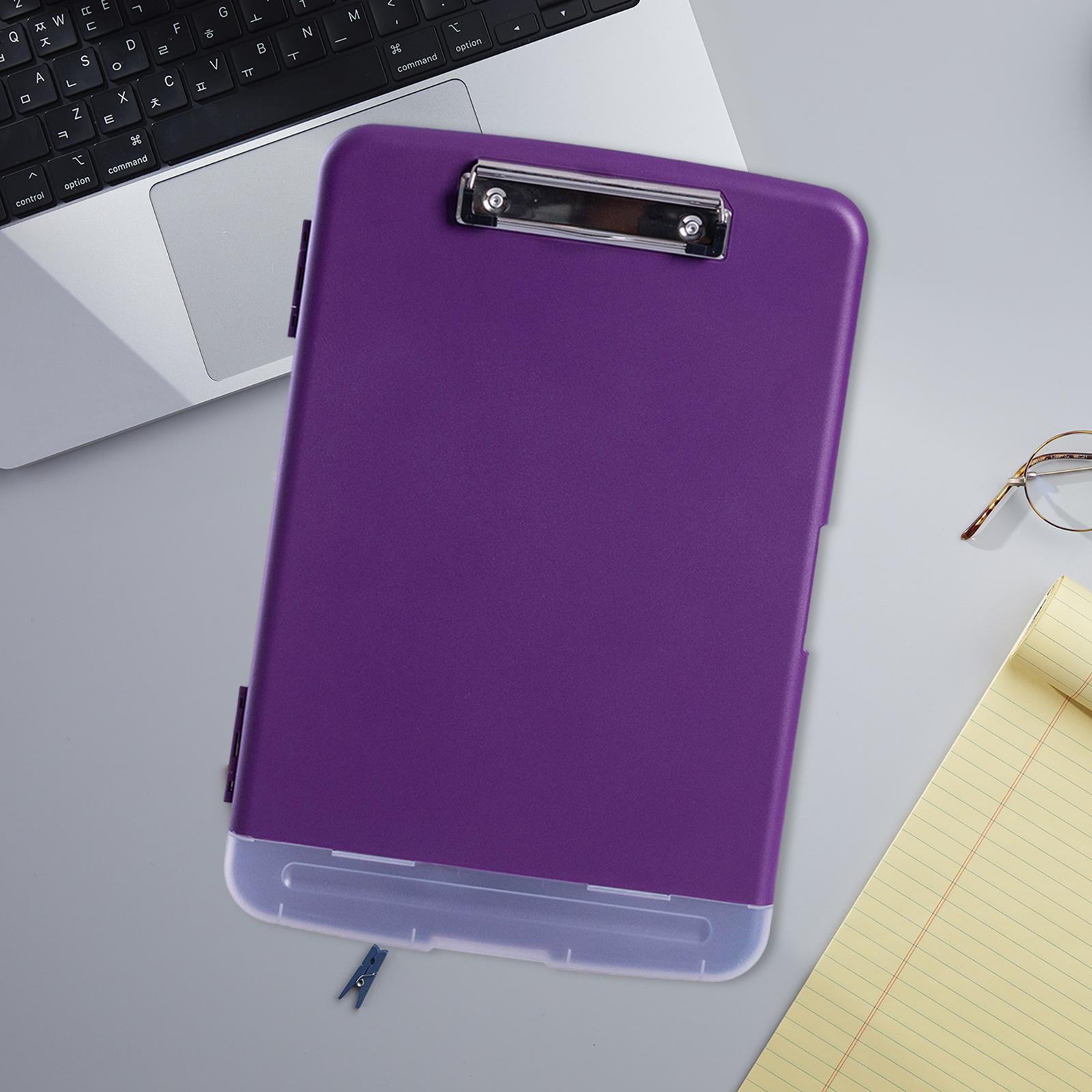 SunniMix Clipboard with Storage And Pen Holder, A4 Size Clipboard Organizer, Multipurpose dark violet