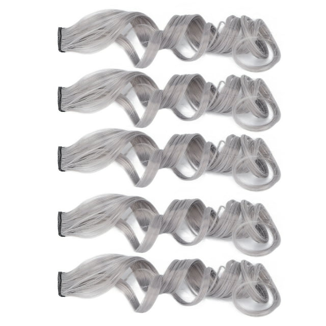 Bouclage, Sans Trace Extension de Cheveux Naturelle Boucles 5 Pcs Extension de Cheveux Synthétique pour Femmes pour Fête pour Bal Violet, Vert Grisâtre, Rose Pamplemousse, Gris