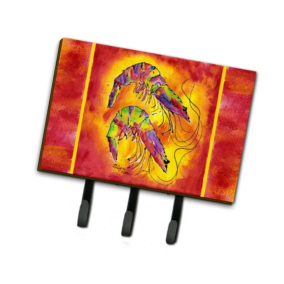 Bright Shrimp on Red Leash or Key Holder