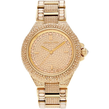 Michael Kors Women's Gold-Tone Stainless Steel MK5720 Camille Crystal Pave Link Bracelet Dress Watch