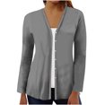 thumbnail image 2 of Cardigan for Women's Plus Size Casual Long Sleeve Fashion Casual Comfortable Solid Color Cardigan Top Blouse Party Up to 65% off, 2 of 5