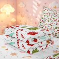 thumbnail image 6 of Manfei Cute Christmas Snowman Zipper Twin Comforter Sets with Fitted Sheet and 2 Pillowcases,Festive Holiday Zipper Bedding Set,White Green,Christmas Reversible,4pcs, 6 of 8