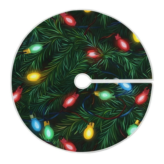 Ryvnso Christmas Tree Skirt Christmas Lights Leave Xmas Tree Skirts Ornament Home Decorations 35.4"