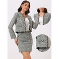 thumbnail image 2 of DARING DIVA 2 Pcs Set Women Tweed Collarless Blazer and Mini Skirt XS Black, 2 of 6