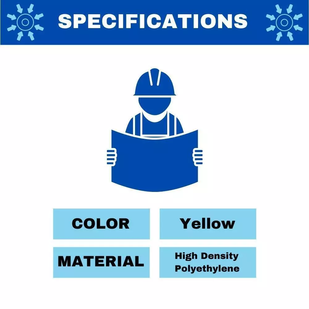 MMBM (HDPE) Yellow Helmet Hard Hat Adjustable 4 Point Ratchet Suspension Safety Construction Work - 1 Each