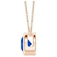thumbnail image 2 of ANGARA Lab Grown Bezel-Set Round Blue Sapphire Solitaire Pendant for Women in 14K Rose Gold (Size-5mm) | September Birthstone, Anniversary, Jewelry Gift for Women | Lab-Grown Blue Sapphire Necklace, 2 of 6