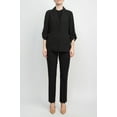 thumbnail image 3 of Adrianna Papell Sport Collar Neck One Button 3-4 Sleeve Woven Blazer-BLACK / L, 3 of 15