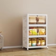 thumbnail image 1 of L Collapsible Storage Cabinet Stackable Organizer with Wheels & Magnetic Doors Easy Assembly Durable SpaceSaving Solution for Pantry Closet & Bathroom, 1 of 8