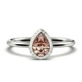 thumbnail image 1 of Beautiful Art Deco 1.25 Carat Pear Cut Affordable Morganite And Diamond Moissanite Engagement Ring, Classic Wedding Ring in 925 Sterling Silver With 18k White Gold Plating, Promise Ring, 1 of 3