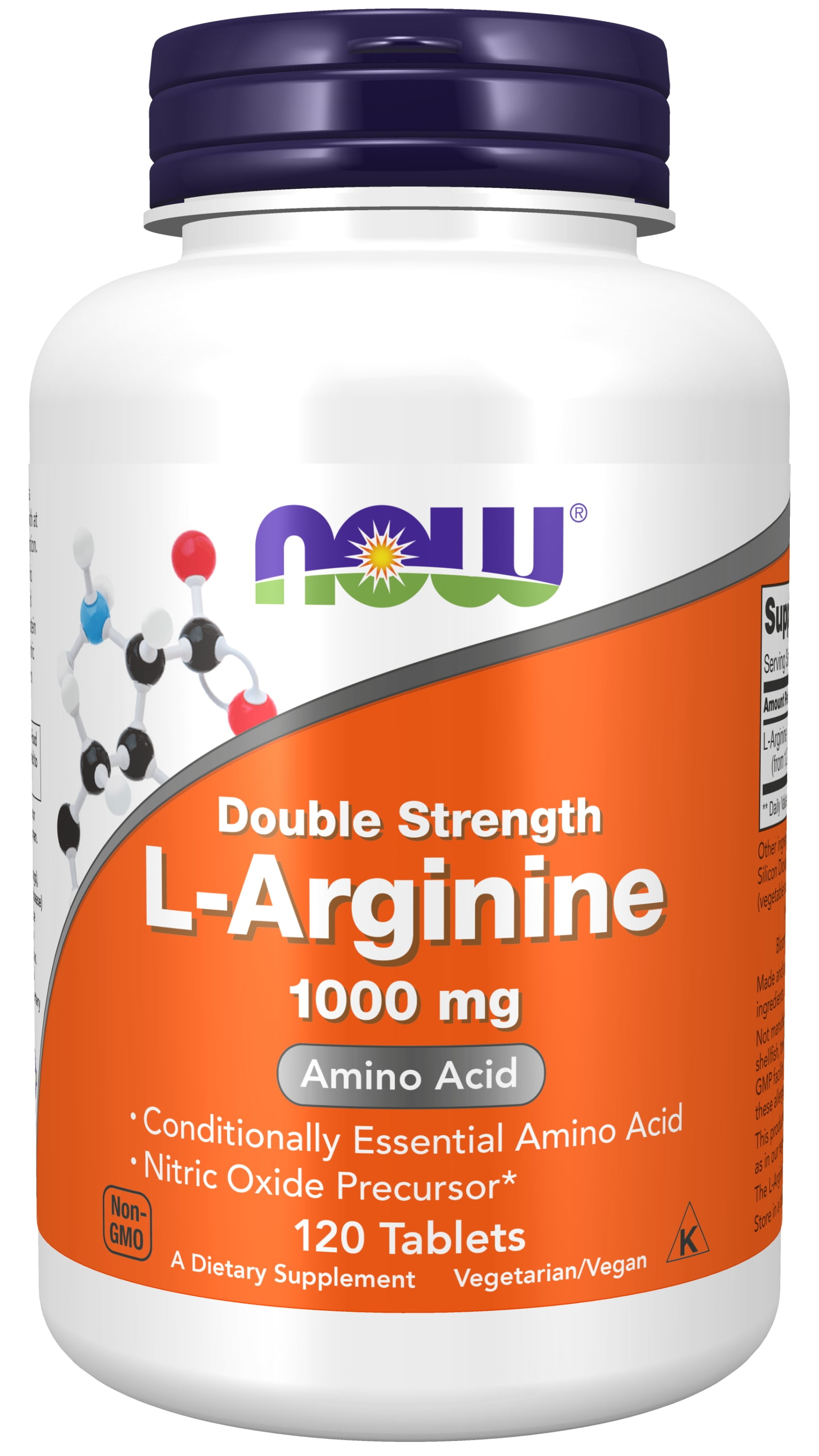 NOW Supplements, L-Arginine 1,000 mg, Nitric Oxide Precursor*, Amino Acid, 120 Tablets