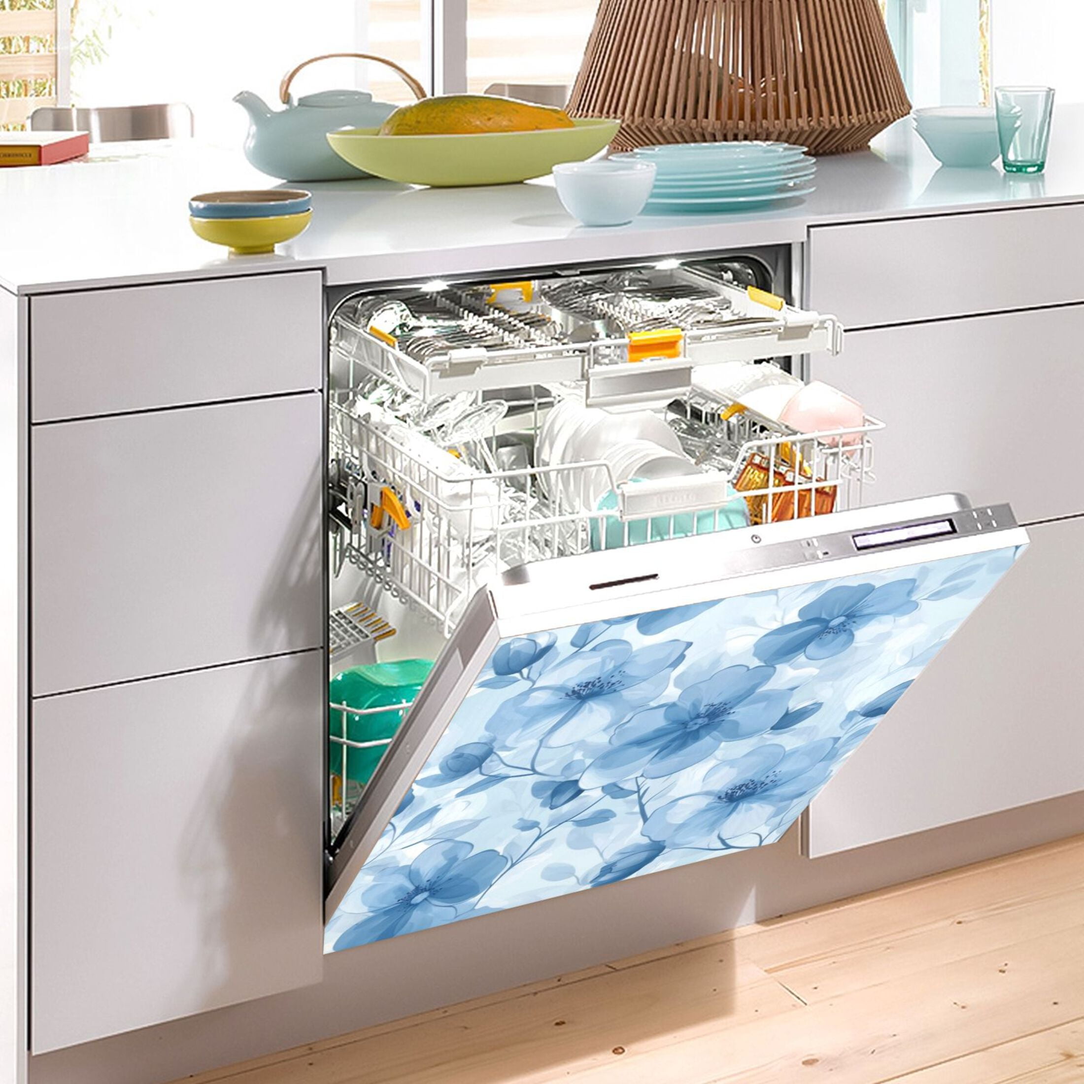 Dishwasher Magnetic Sticker 23x26 Inch Refrigerator Magnetic Sticker Washing Machine Magnetic Sticker Kitchen Panel Magnetic Sticker Home Decor Pretty Lovely Flowers Seamless