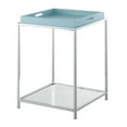 thumbnail image 3 of Home Square End Table in Clear and Chrome Metal Frame - Set of 2, 3 of 9