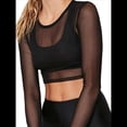 thumbnail image 2 of Tops de de Larga para Mujer, Camisetas Transparentes, Blusa de Encaje para Fiestas y Clubes Nocturnos Negro Corto S, 2 of 10