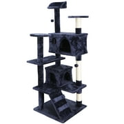 ZENSTYLE 53" H Cat Tree Scratching Post Condo Tower Pet Kitty Playhouse, Blue