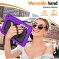 thumbnail image 4 of for Samsung Galaxy Tab S10 Lite/S10 FE/S9 FE/S9 Case 11 inch, 360 Rotating Shockproof Cover with Stand, Handle, Shoulder Strap (SM-X520/X510/X710), Purple, 4 of 7