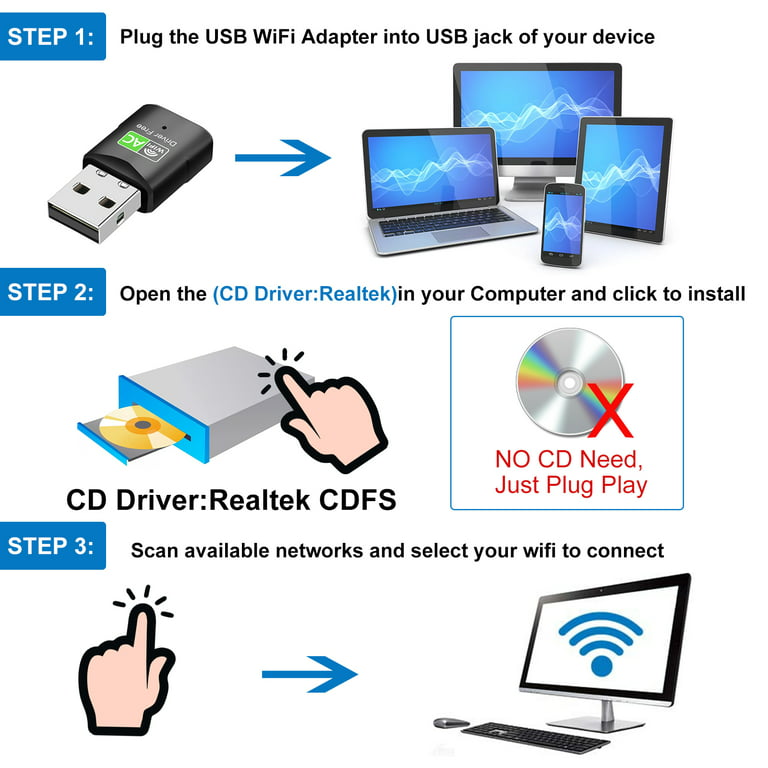 1 Setup USB Wifi Adapter Drivers Wireless Dongle Realtek 