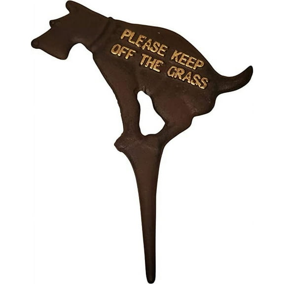 Please Keep off the Grass! Dog Sign (Cast Iron)