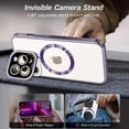 thumbnail image 4 of for iPhone 13 Pro Max Case, [Compatible with MagSafe] [Built-in Camera Cover Stand] Shockproof Plating Edges, Clear Protective Magnetic Transparent Phone Case for iPhone 13 Pro Max - Purple, 4 of 16