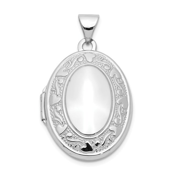 FB Jewels 14k White Gold Oval Locket