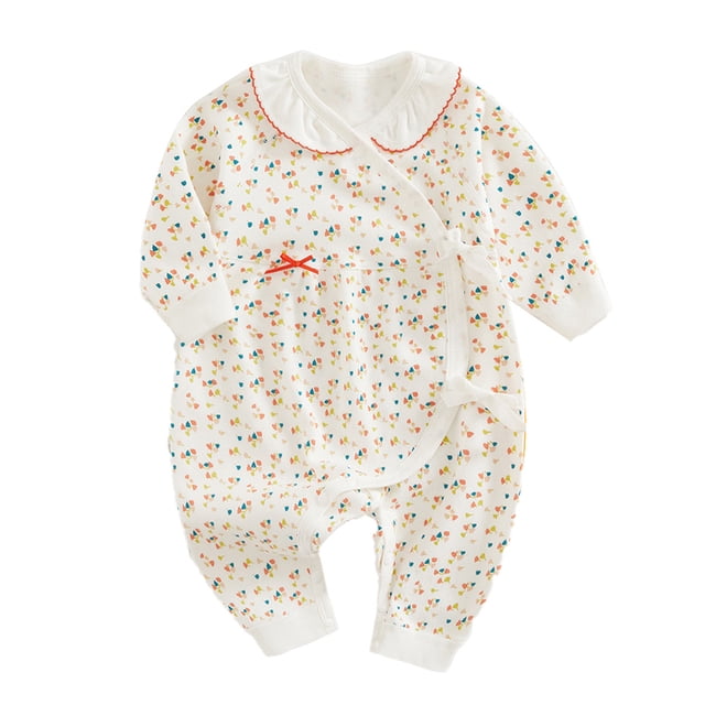 Pijama de bebé Laklulu, mono de una pieza de manga larga para niños y niñas, 59 cm