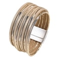 thumbnail image 4 of Pulsera para mujer, a la moda, con cierre magnético, duradera, tipo brazalete, fácil de usar. Caqui, 4 of 9