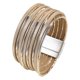 thumbnail image 4 of Pulsera para mujer, a la moda, con cierre magnético, duradera, tipo brazalete, fácil de usar. Caqui, 4 of 9