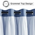 thumbnail image 7 of Hiasan Blackout Curtains with Sheer Overlay, Thermal Insulated Privacy Double Layer Mix & Match Window Curtains for Girls Bedroom, Living Room, 2 Drape Panels with Tiebacks, Dust Blue, 52W X 63L, 7 of 7