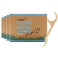 thumbnail image 3 of Bamboo charcoal toothbrush 12 pack, with 200 natural dental floss sticks and 500 bamboo cotton swabs, 3 of 4