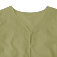 thumbnail image 6 of Jxximdong Button Down Shirts for Women, Retro OL Design Sensor Sleeve and Cotton Edge Thin Top Female Shirt Summer, Green Women's Blouses, 6 of 9
