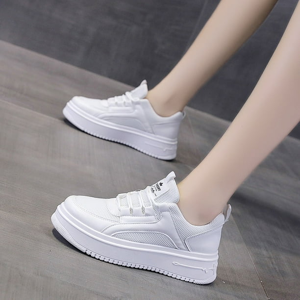 Thick soled shop white sneakers
