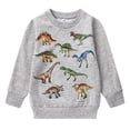 thumbnail image 4 of Emitonse Toddler Graphic Tee Boys Short Sleeve Top,Toddler Boys Sweatshirts Dinosaur Long Sleeve Pullover Crewneck Shirts Cartoon Tee Sport Tops For Kids Boys Fashion Size 5 Years,Grey, 4 of 7