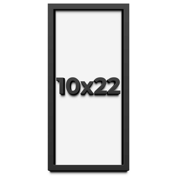 10x22 Shadow Box Frame Black | 1 inches Deep Real Wood Contemporary Shadowbox Display Frame | UV