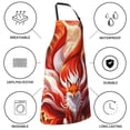 thumbnail image 5 of Kdxio Red Sun Flame Fox Apron with Pockets Adjustable Kitchen Aprons for Men Women Waterproof Aprons for Cooking,Drawing,Crafting, Baking Household Cleaning, 5 of 5