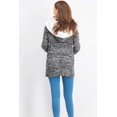 thumbnail image 2 of Juniors' Sherpa Trim Cardigan Black Marl S, 2 of 3