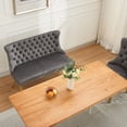 thumbnail image 4 of S-HOME Velvet Double Dining Loveseat Bench in Mid Century Modern Style with Gold-Plated Steel Legs for Kitchen Seating, Gray, 4 of 14
