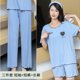 thumbnail image 2 of Conjunto de Pijama cómodo de tres piezas para Mujer, ropa de dormir holgada de manga corta, pantalones cortos y pantalones, para el hogar, 2 of 5